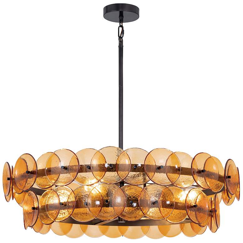 Image 1 Maxim Loren 30" Amber/Gunmetal Chandelier