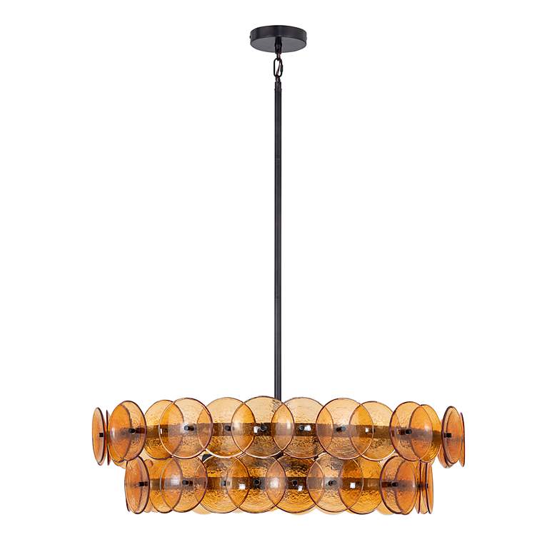 Image 2 Maxim Loren 30" Amber/Gunmetal Chandelier more views