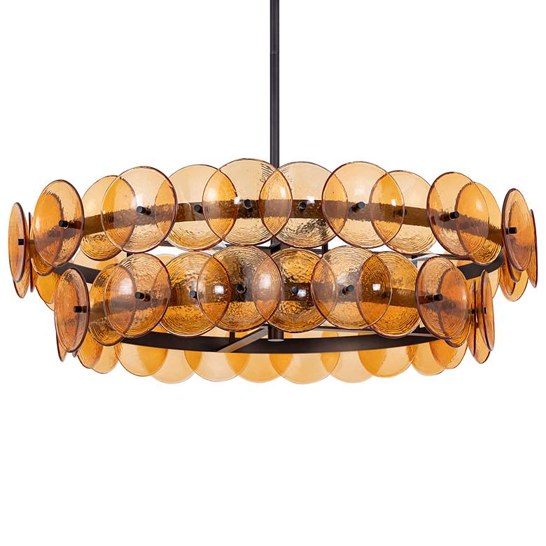 Image 3 Maxim Loren 30" Amber/Gunmetal Chandelier more views