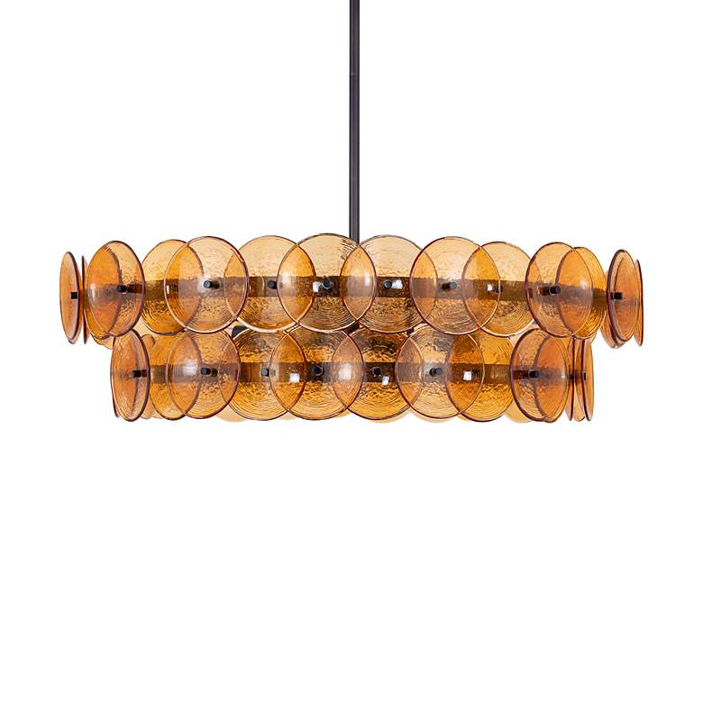 Image 4 Maxim Loren 30" Amber/Gunmetal Chandelier more views