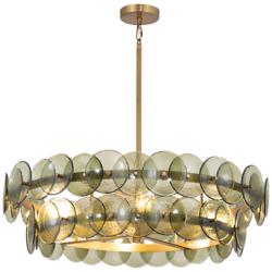 Maxim Loren 30" Green Vintage/Weathered Brass Chandelier