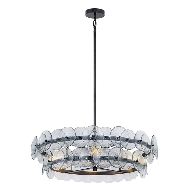 Image 2 Maxim Loren 30" Textured Clear/Gunmetal Chandelier more views