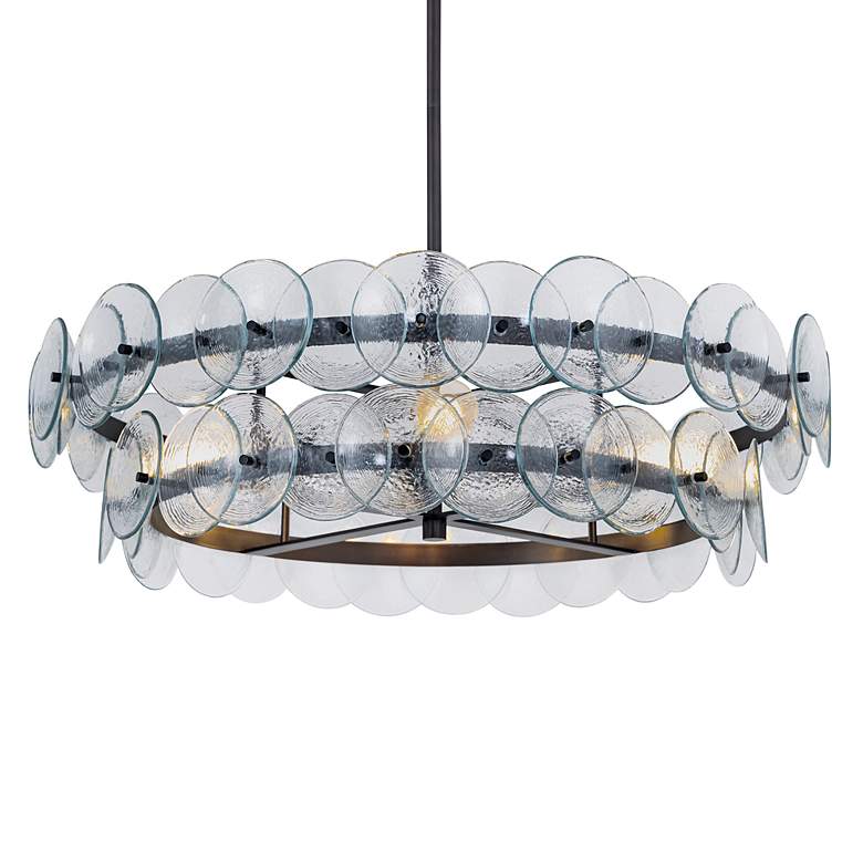 Image 3 Maxim Loren 30" Textured Clear/Gunmetal Chandelier more views