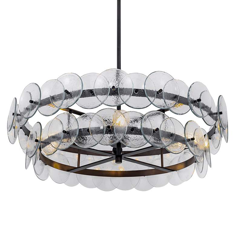 Image 4 Maxim Loren 30" Textured Clear/Gunmetal Chandelier more views