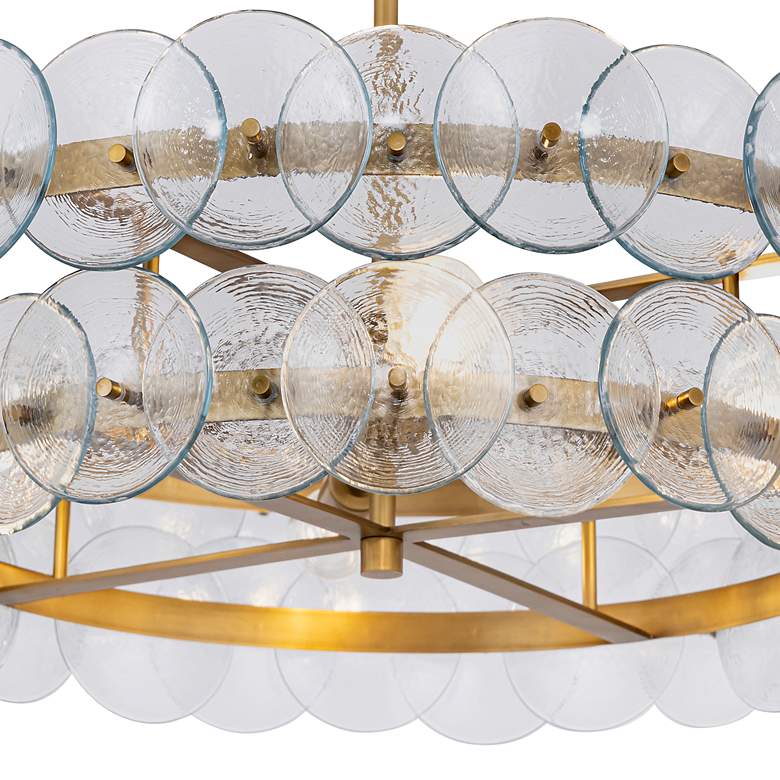 Image 3 Maxim Loren 30" Textured Clear/Weathered Brass Chandelier more views