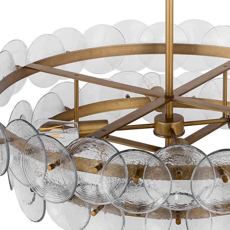 Image 4 Maxim Loren 30" Textured Clear/Weathered Brass Chandelier more views