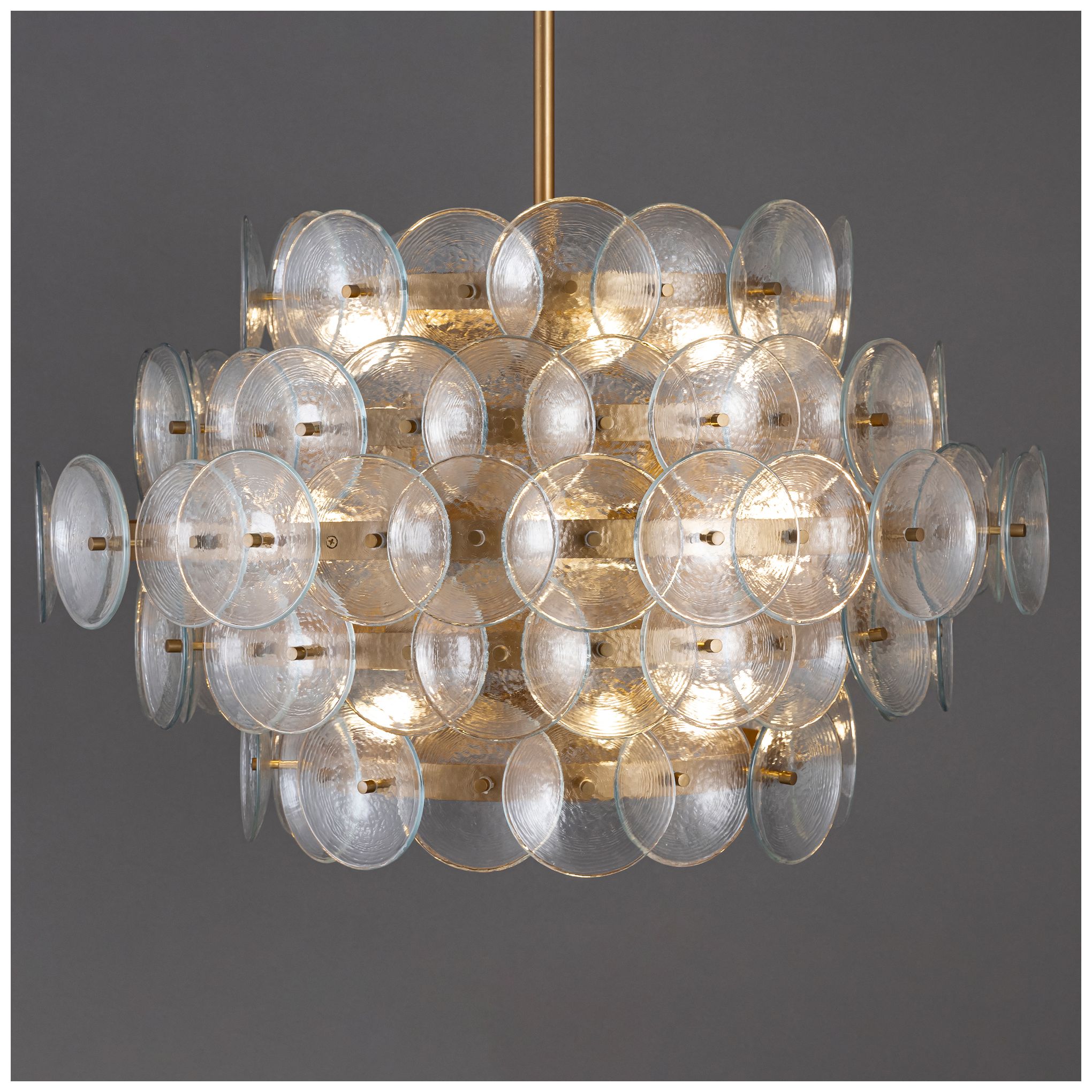 Image 2 Maxim Loren 30" Wide Textured Clear/Weathered Brass 12-Light Chandelier more views