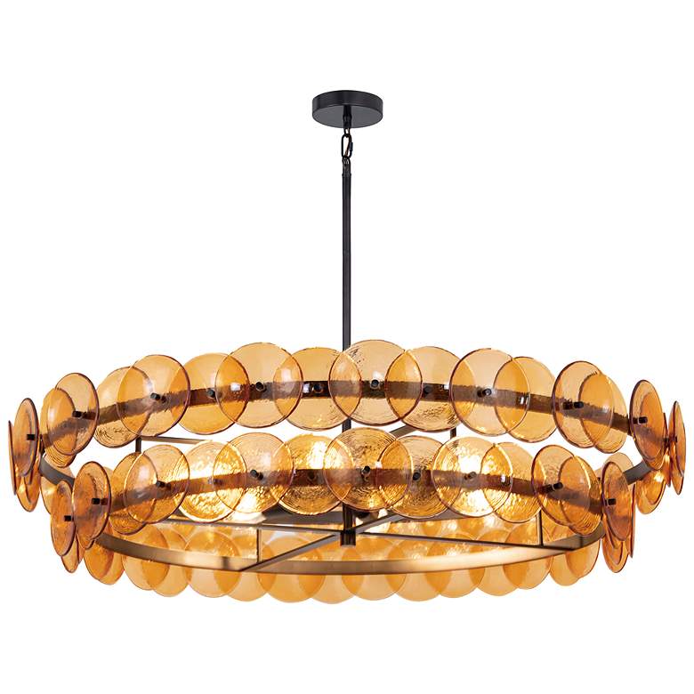 Image 1 Maxim Loren 42" Amber/Gunmetal Chandelier