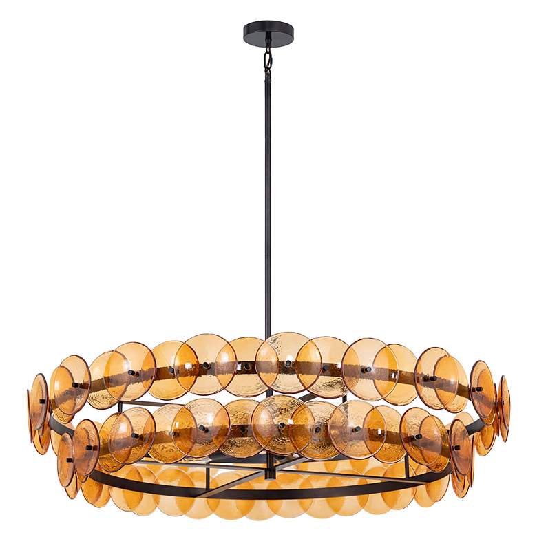 Image 2 Maxim Loren 42" Amber/Gunmetal Chandelier more views