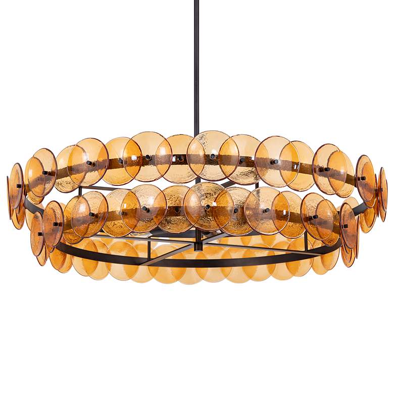 Image 3 Maxim Loren 42" Amber/Gunmetal Chandelier more views