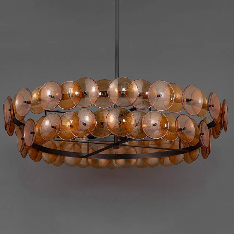 Image 4 Maxim Loren 42" Amber/Gunmetal Chandelier more views