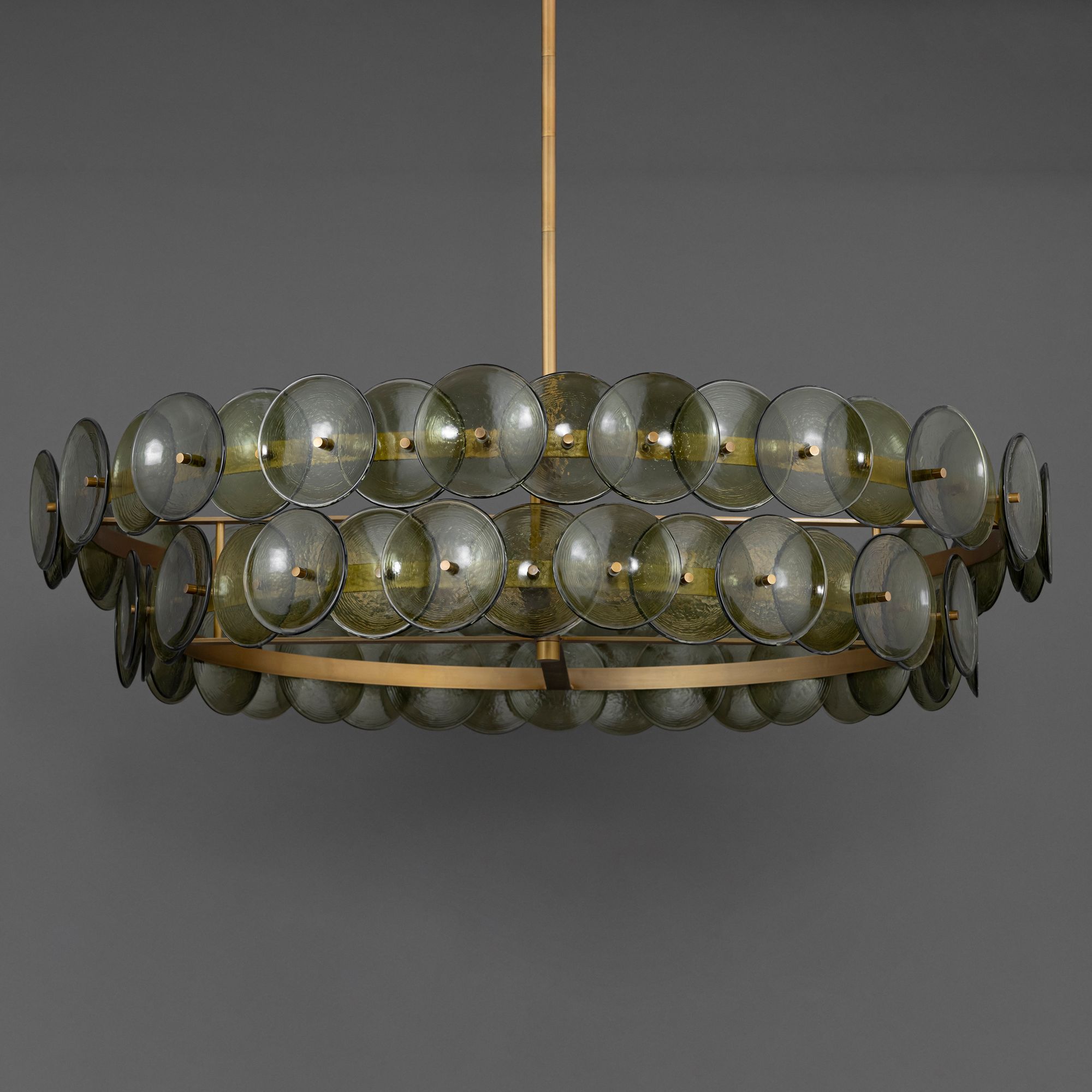 Image 4 Maxim Loren 42" Green Vintage/Weathered Brass Chandelier more views