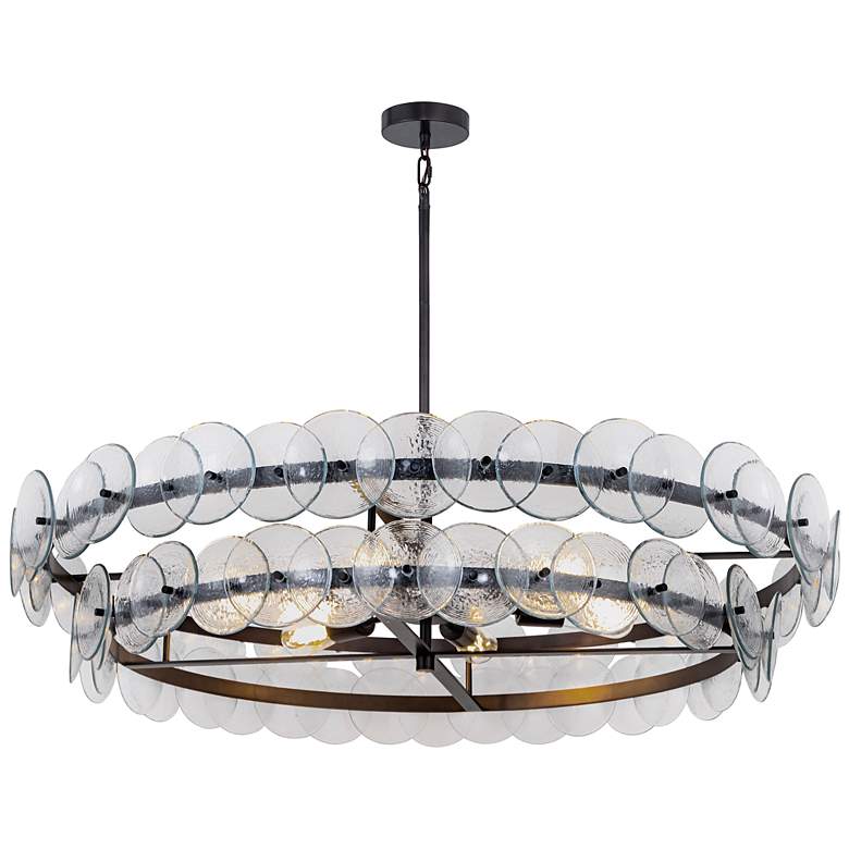 Image 1 Maxim Loren 42" Textured Clear/Gunmetal Chandelier