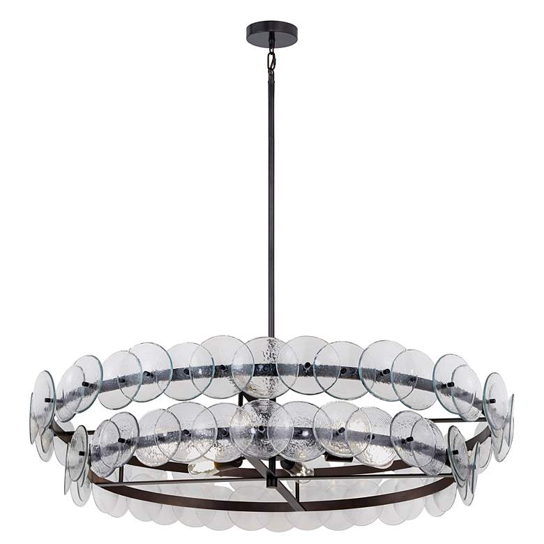 Image 2 Maxim Loren 42" Textured Clear/Gunmetal Chandelier more views
