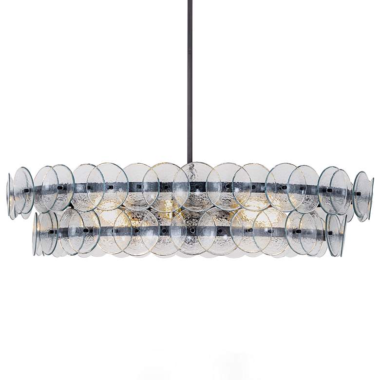 Image 3 Maxim Loren 42" Textured Clear/Gunmetal Chandelier more views