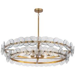 Maxim Loren 42" Textured Clear/Weathered Brass Chandelier