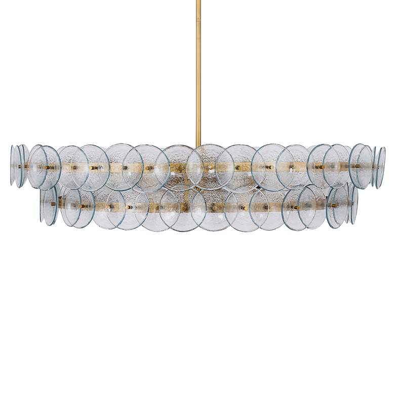 Image 3 Maxim Loren 42" Textured Clear/Weathered Brass Chandelier more views