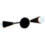 3_Maxim Lovell 18" Wide Black and Satin Brass 2-Light Wall Sconce more views