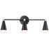 Maxim Lovell 24"W Black and Satin Brass 3-Light Bath Light