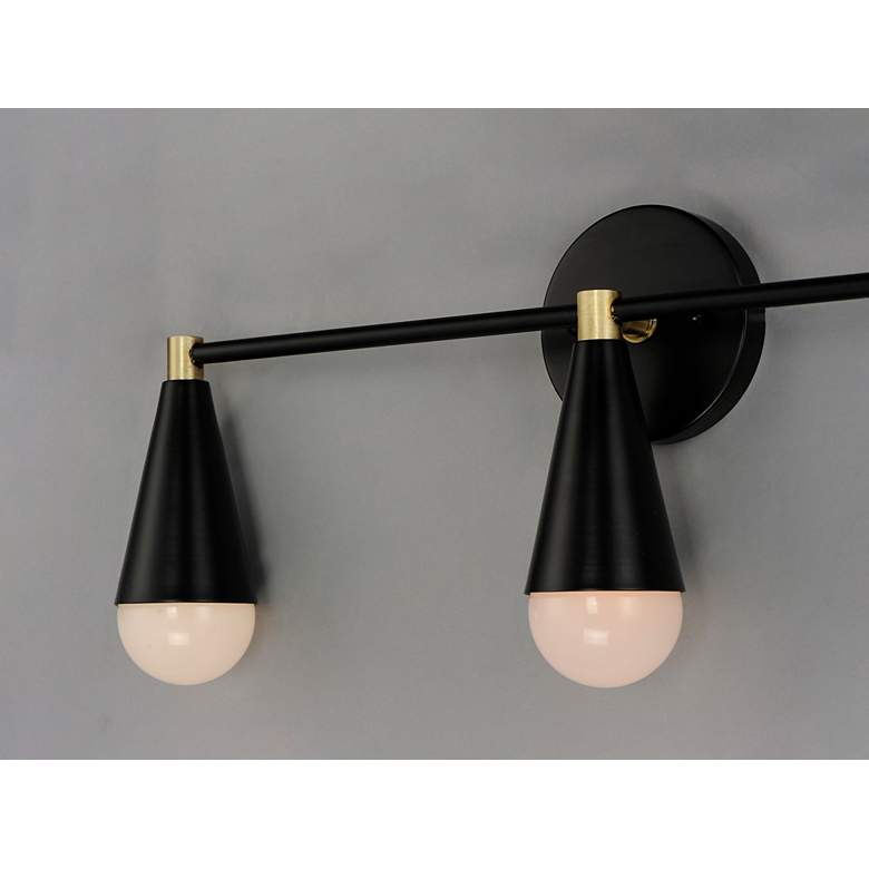 Image 3 Maxim Lovell 24 inchW Black and Satin Brass 3-Light Bath Light more views