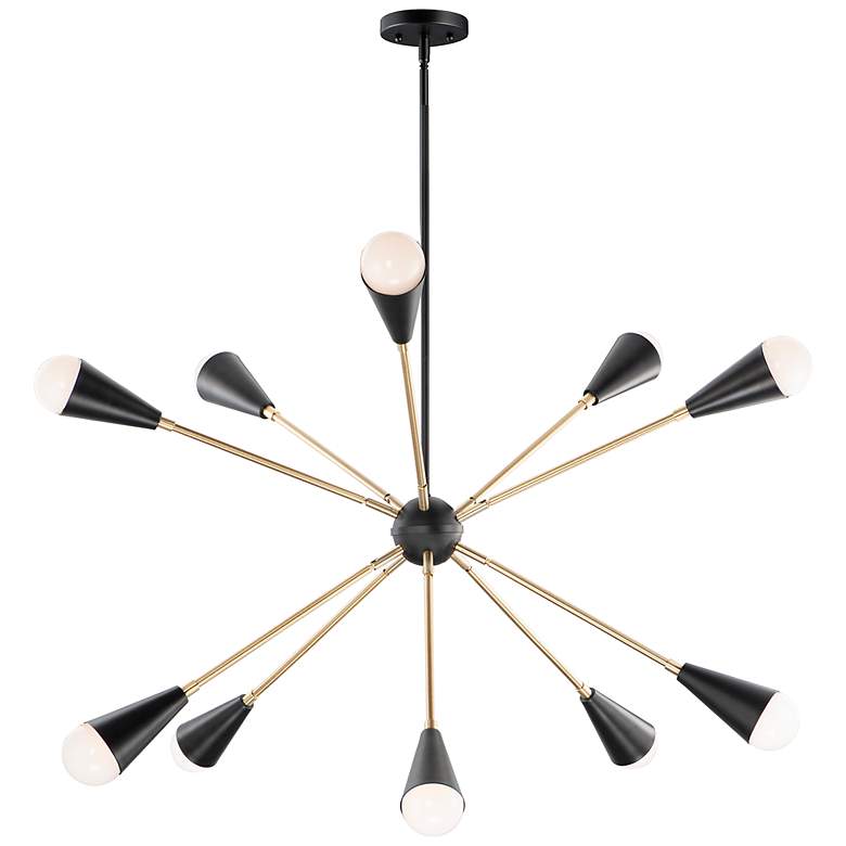 Image 1 Maxim Lovell 32 inch Wide Black 10-Light LED Pendant Light