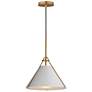 1_Maxim Lucas 13" Light French Gray/Natural Aged Brass Single Pendant