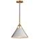 Maxim Lucas 13" Light French Gray/Natural Aged Brass Single Pendant