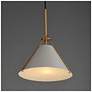 3_Maxim Lucas 13" Light French Gray/Natural Aged Brass Single Pendant more views