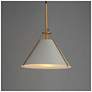 4_Maxim Lucas 13" Light French Gray/Natural Aged Brass Single Pendant more views