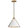 1_Maxim Lucas 13" White/Natural Aged Brass Single Pendant