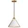 Maxim Lucas 13" White/Natural Aged Brass Single Pendant