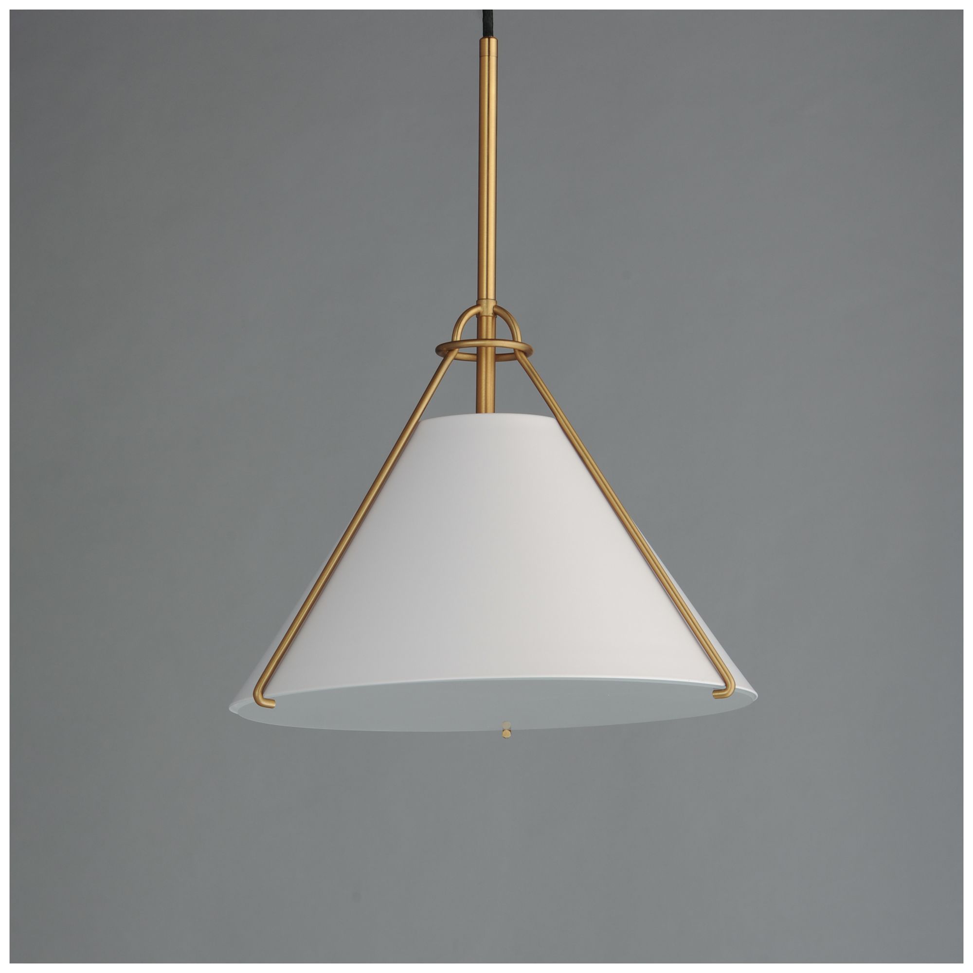 Image 3 Maxim Lucas 13" White/Natural Aged Brass Single Pendant more views