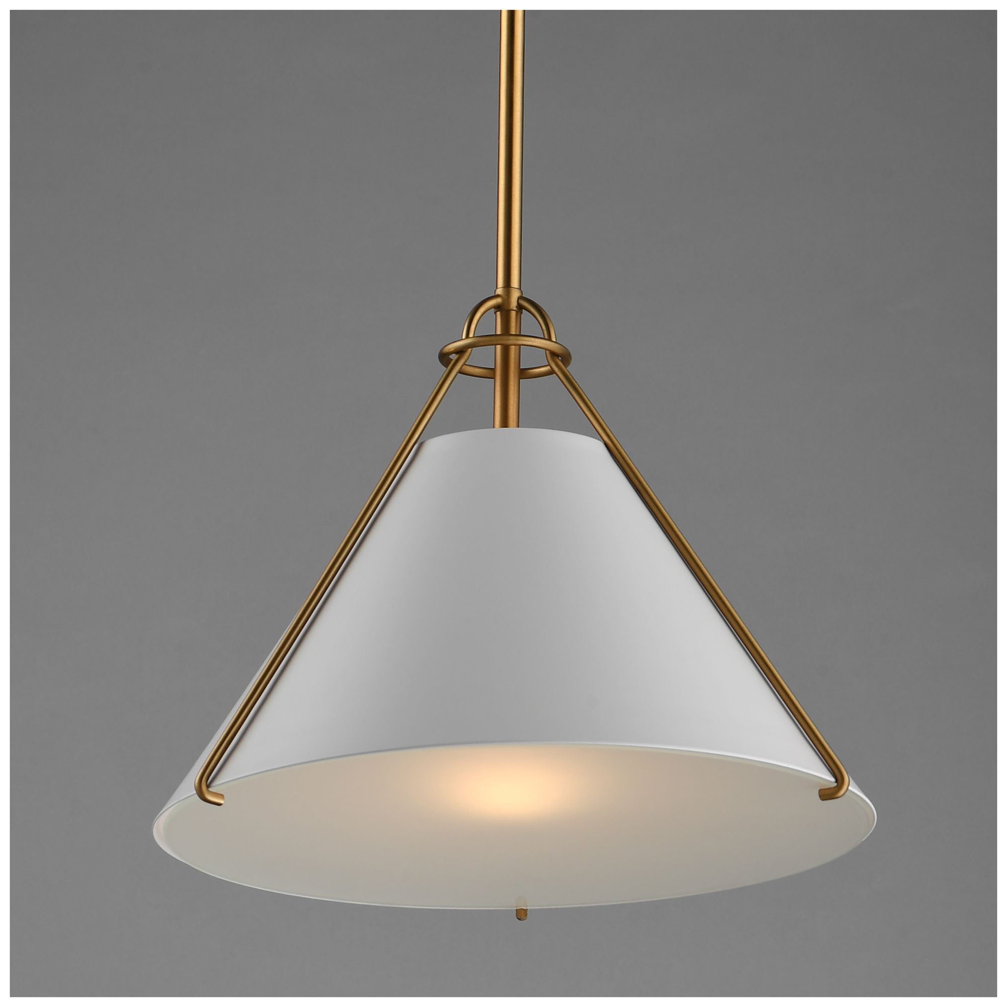 Image 4 Maxim Lucas 13" White/Natural Aged Brass Single Pendant more views