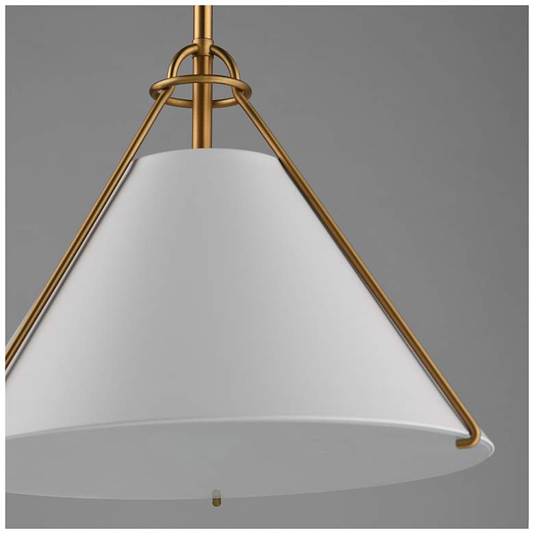 Image 5 Maxim Lucas 13" White/Natural Aged Brass Single Pendant more views