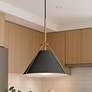 1_Maxim Lucas 13" Wide Black/Natural Aged Brass Single Pendant