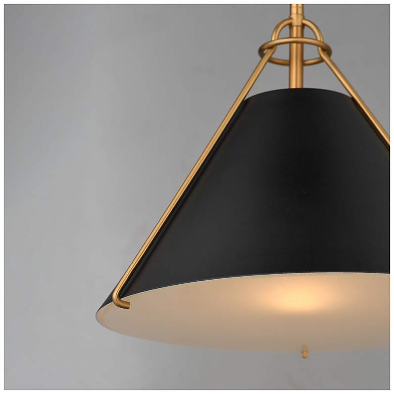Image 6 Maxim Lucas 13" Wide Black/Natural Aged Brass Single Pendant more views