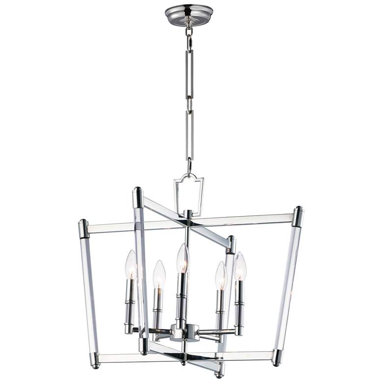Image 1 Maxim Lucent 23.25 inch Wide 5-Light Polished Nickel Chandelier