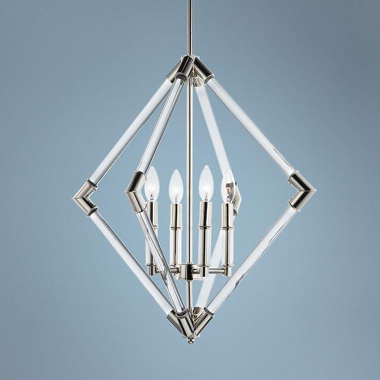 Image 1 Maxim Lucent 24 inch Wide Polished Nickel 4-Light Pendant