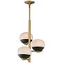Thumbnail1 of Maxim Lucerne 15" Wide Black/Natural Aged Brass 3-Light Chandelier