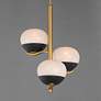 Thumbnail2 of Maxim Lucerne 15" Wide Black/Natural Aged Brass 3-Light Chandelier more views