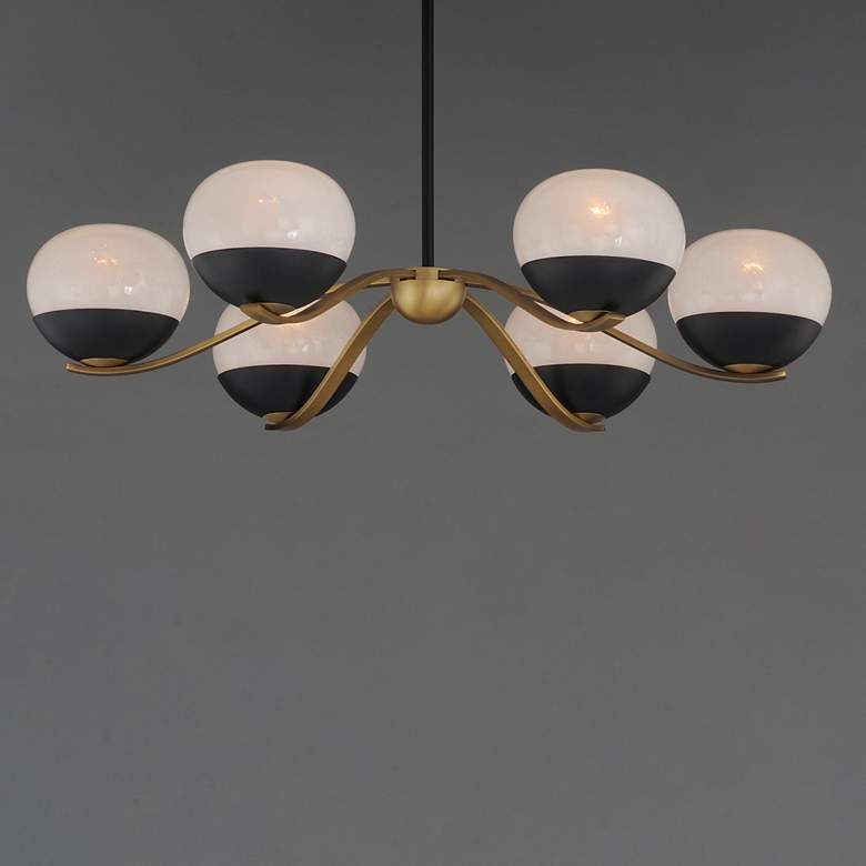 Image 2 Maxim Lucerne 33" Wide Black/Natural Aged Brass6-Light Chandelier more views