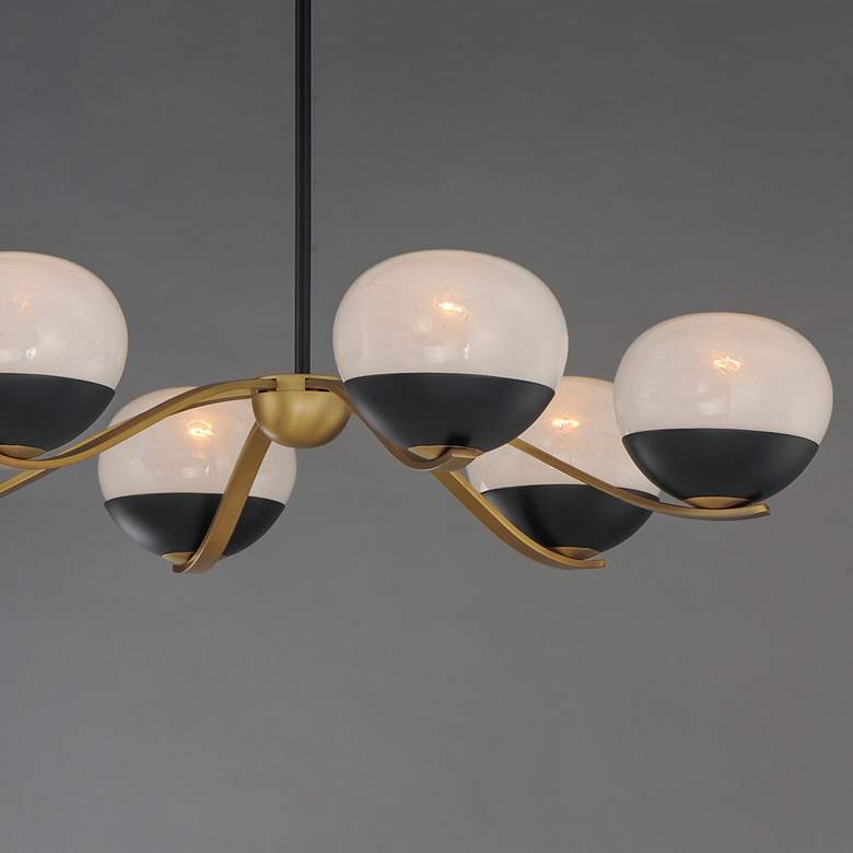 Image 4 Maxim Lucerne 33" Wide Black/Natural Aged Brass6-Light Chandelier more views