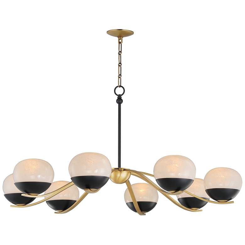 Image 1 Maxim Lucerne 43" Wide Black/Natural Aged Brass 8-Light Chandelier