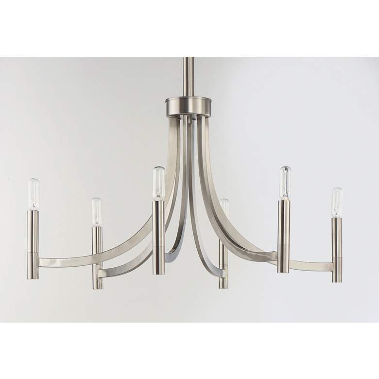 Image 2 Maxim Lyndon 28 inch Satin Nickel 6-Light Modern Candelabra Chandelier more views