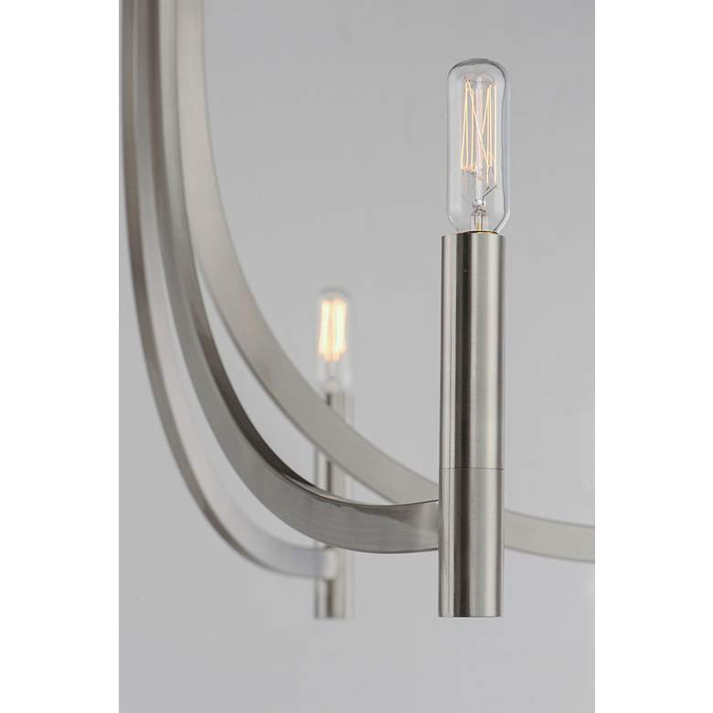 Image 3 Maxim Lyndon 28" Satin Nickel 6-Light Modern Candelabra Chandelier more views