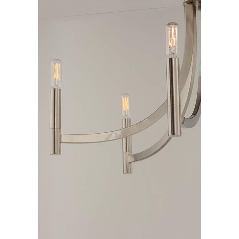 Image 4 Maxim Lyndon 28" Satin Nickel 6-Light Modern Candelabra Chandelier more views