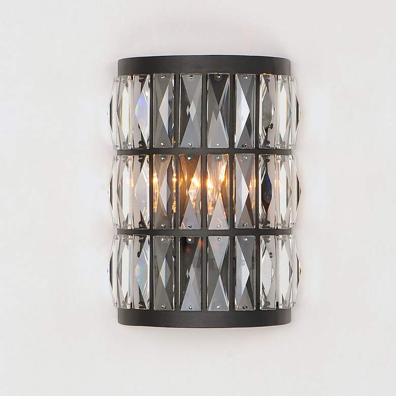 Image 1 Maxim Madeline 10 3/4" High Black Wall Sconce