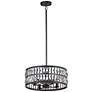 3_Maxim Madeline 20"W Black and Crystal 4-Light Drum Pendant