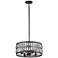 Maxim Madeline 20"W Black and Crystal 4-Light Drum Pendant