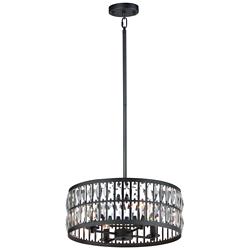Maxim Madeline 20"W Black and Crystal 4-Light Drum Pendant